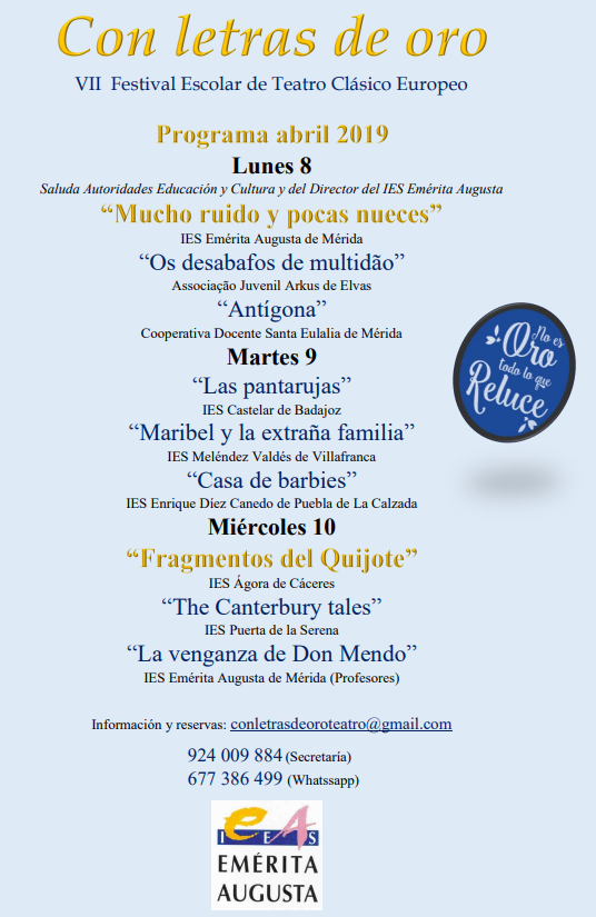 PROGRAMA VII CON LETRAS DE ORO